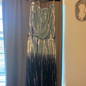 Tie Dye Strapless Dress